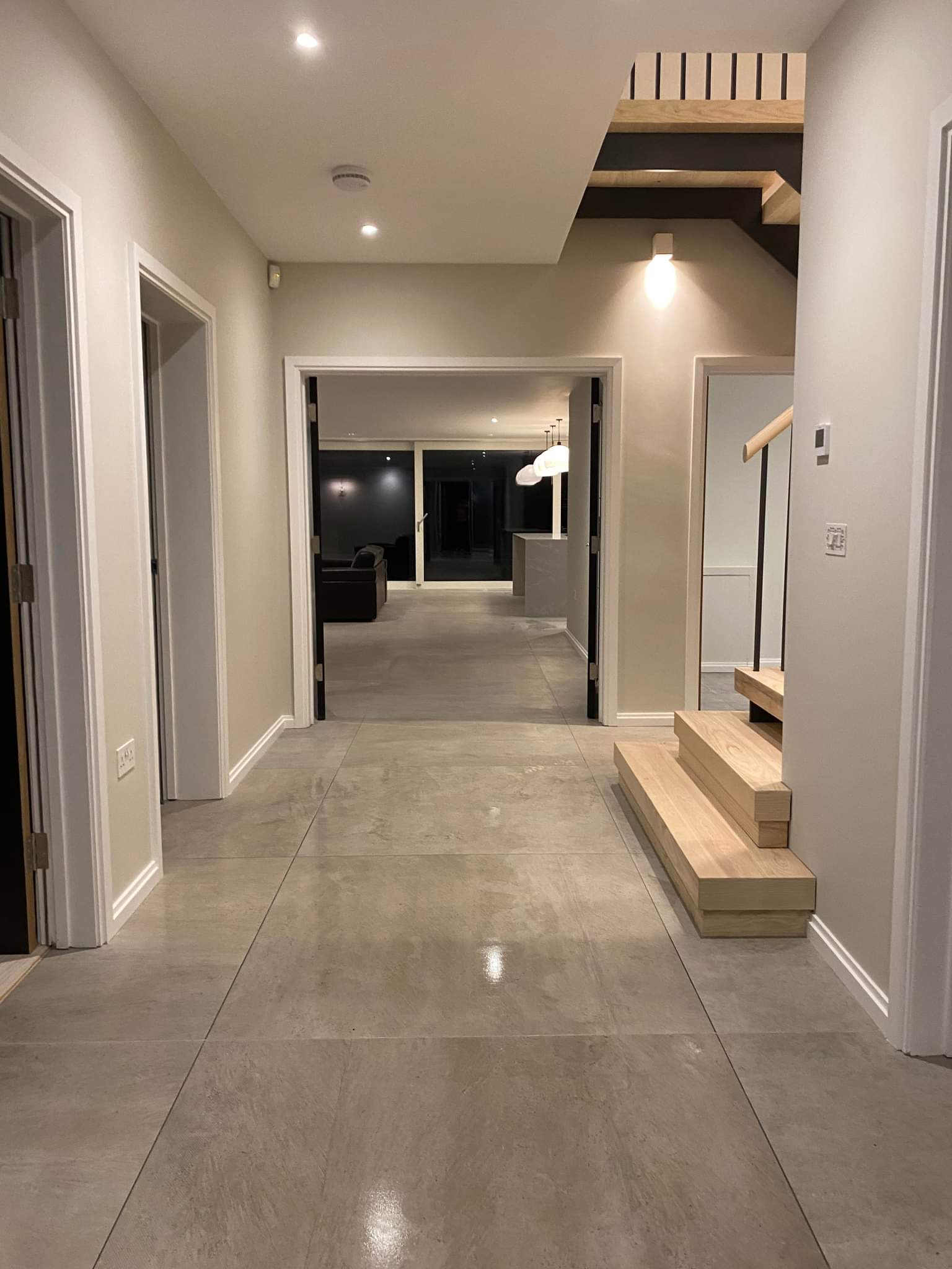 A quiet hallway in a private home
